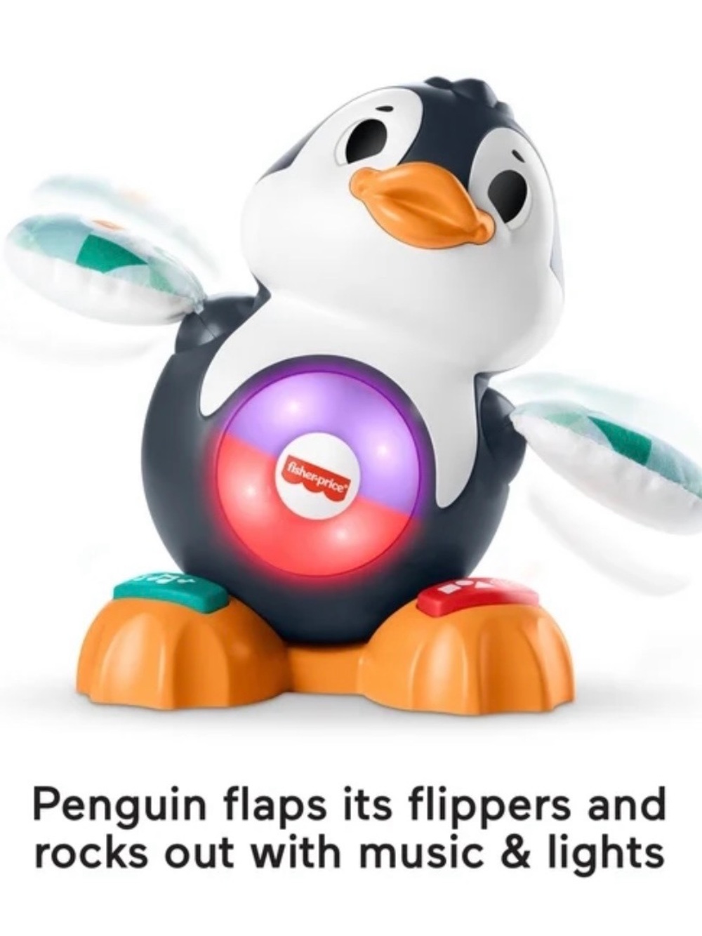 Fisher-Price Light-Up Dancing Penguin Toy - Black, White & Orange - Cool Beats